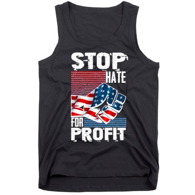 Stop Hate for Profit USA Flag Fist Tank Top