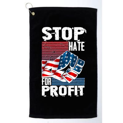 Stop Hate for Profit USA Flag Fist Golf Towel
