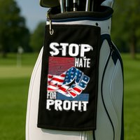 Stop Hate for Profit USA Flag Fist Golf Towel