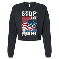 Stop Hate for Profit USA Flag Fist Cropped Pullover Crew