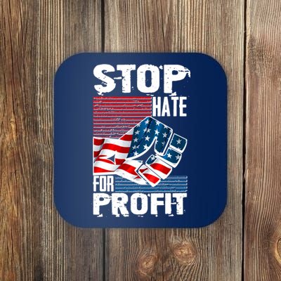 Stop Hate for Profit USA Flag Fist Coaster