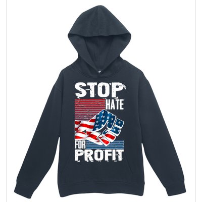 Stop Hate for Profit USA Flag Fist Urban Pullover Hoodie