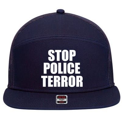 Stop Police Terror 7 Panel Mesh Trucker Snapback Hat