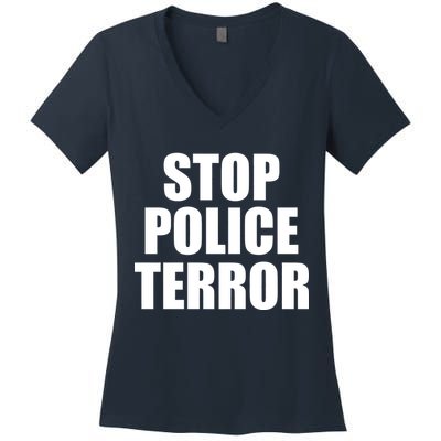 Stop Police Terror Women's V-Neck T-Shirt