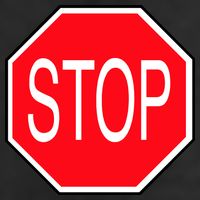 Stop Sign 7 Panel Mesh Trucker Snapback Hat
