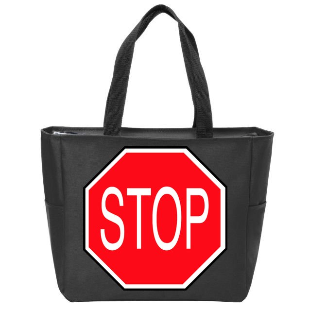 Stop Sign Zip Tote Bag