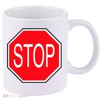Stop Sign 11oz C Handle Ceramic Mug