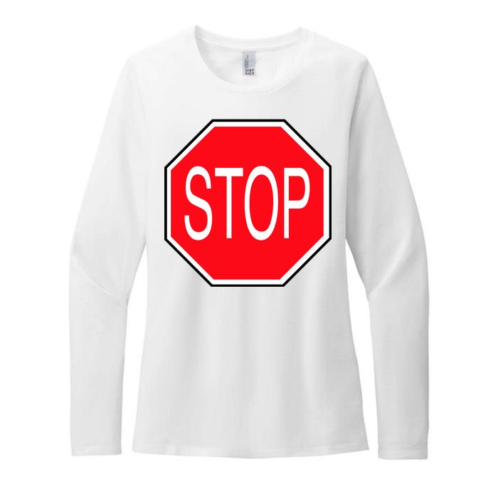 Stop Sign Womens CVC Long Sleeve Shirt