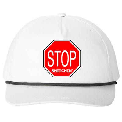 STOP Snitching Snitchin' Snapback Five-Panel Rope Hat