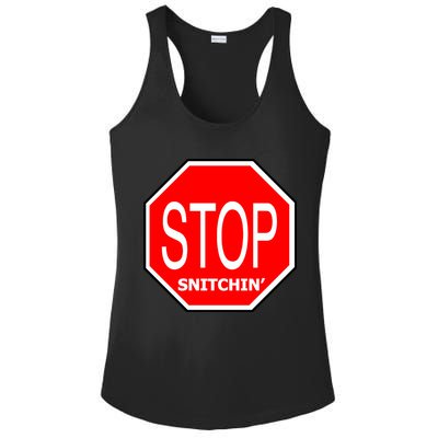 STOP Snitching Snitchin' Ladies PosiCharge Competitor Racerback Tank