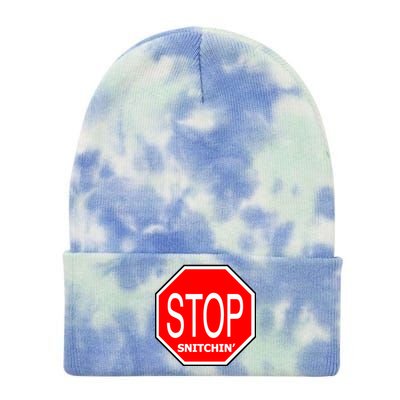 STOP Snitching Snitchin' Tie Dye 12in Knit Beanie