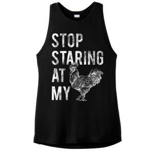 Stop Staring At My Cock Ladies PosiCharge Tri-Blend Wicking Tank