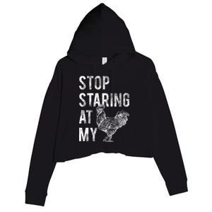 Stop Staring At My Cock Crop Fleece Hoodie