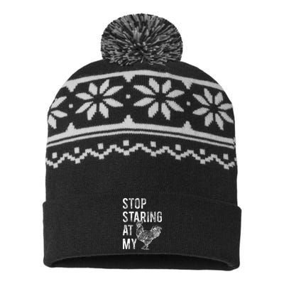 Stop Staring At My Cock USA-Made Snowflake Beanie