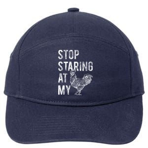 Stop Staring At My Cock 7-Panel Snapback Hat