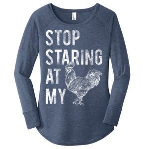 Stop Staring At My Cock Women's Perfect Tri Tunic Long Sleeve Shirt