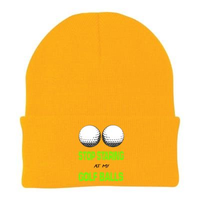 Stop Staring At My Golf Balls Knit Cap Winter Beanie