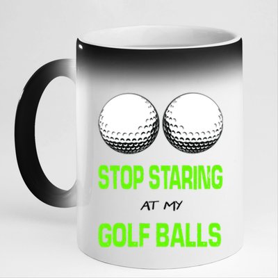 Stop Staring At My Golf Balls 11oz Black Color Changing Mug