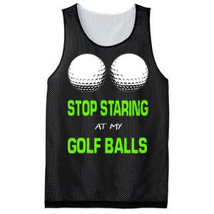 Stop Staring At My Golf Balls Mesh Reversible Basketball Jersey Tank