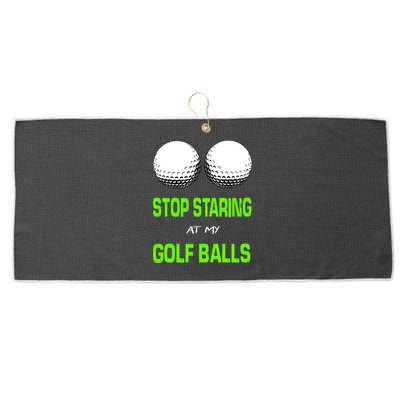 Stop Staring At My Golf Balls Large Microfiber Waffle Golf Towel