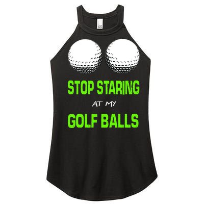 Stop Staring At My Golf Balls Women's Perfect Tri Rocker Tank