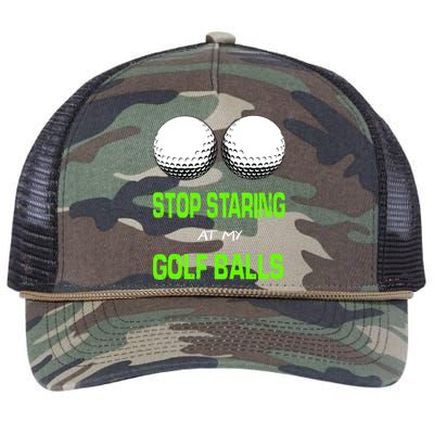 Stop Staring At My Golf Balls Retro Rope Trucker Hat Cap