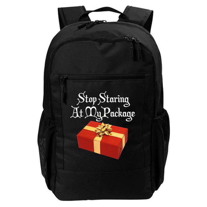 Stop Staring At My Package Christmas Present X-Mas Backpack