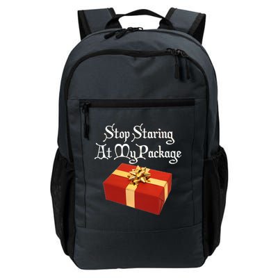 Stop Staring At My Package Christmas Present X-Mas Daily Commute Backpack