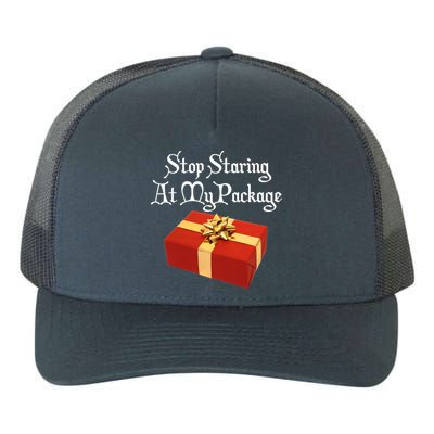 Stop Staring At My Package Christmas Present X-Mas Yupoong Adult 5-Panel Trucker Hat