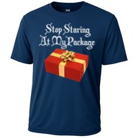 Stop Staring At My Package Christmas Present X-Mas Performance Shirt