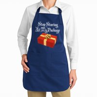 Stop Staring At My Package Christmas Present X-Mas Apron