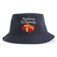 Stop Staring At My Package Christmas Present X-Mas Sustainable Bucket Hat