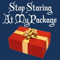 Stop Staring At My Package Christmas Present X-Mas Flatbill Hat