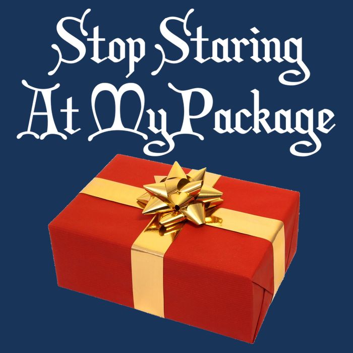 Stop Staring At My Package Christmas Present X-Mas Premium T-Shirt