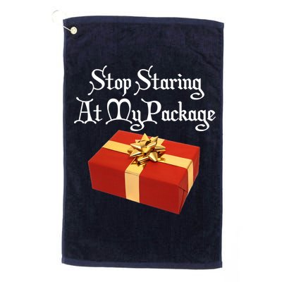 Stop Staring At My Package Christmas Present X-Mas Golf Towel