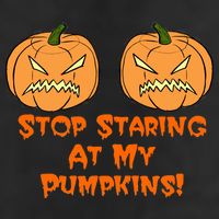 Stop Staring At My Pumpkins Halloween Costume 7 Panel Mesh Trucker Snapback Hat