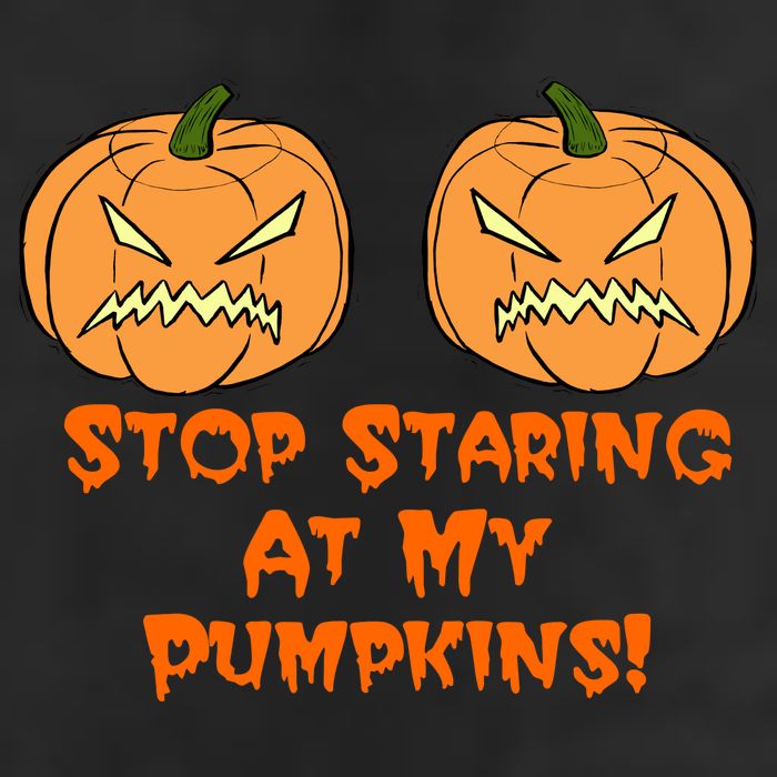 Stop Staring At My Pumpkins Halloween Costume 7 Panel Mesh Trucker Snapback Hat