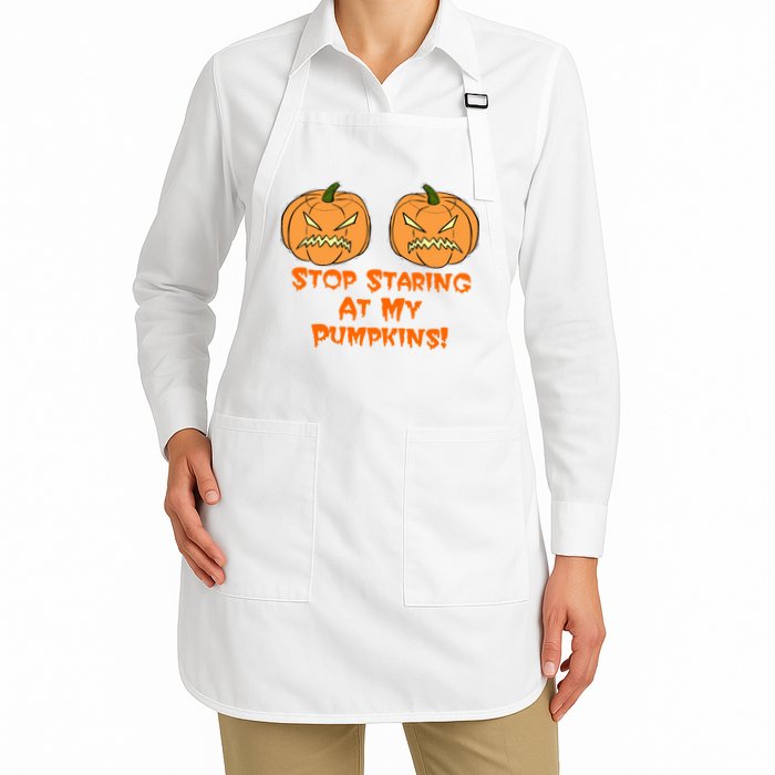 Stop Staring At My Pumpkins Halloween Costume Apron
