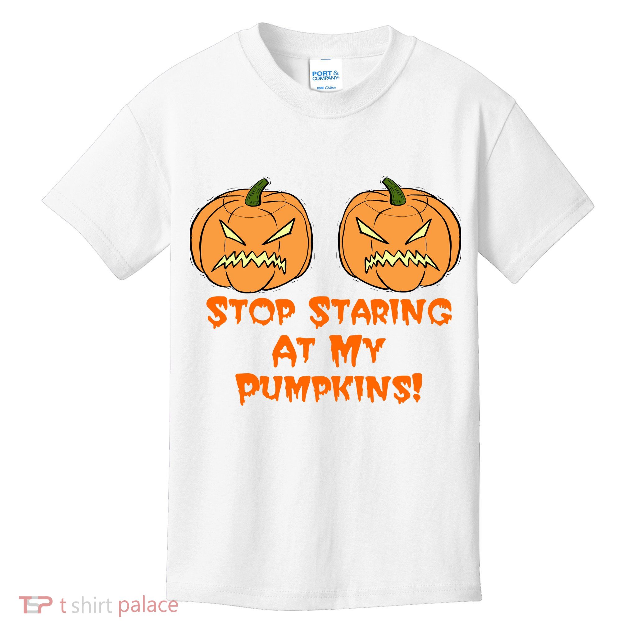 Stop Staring At My Pumpkins Halloween Costume Kids T-Shirt