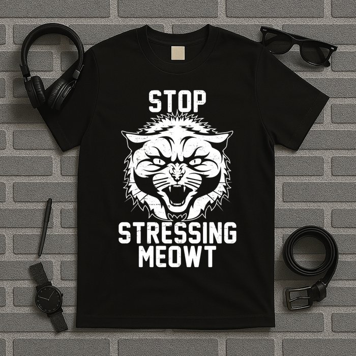Stop Stressing Meowt Angry Cat T-Shirt