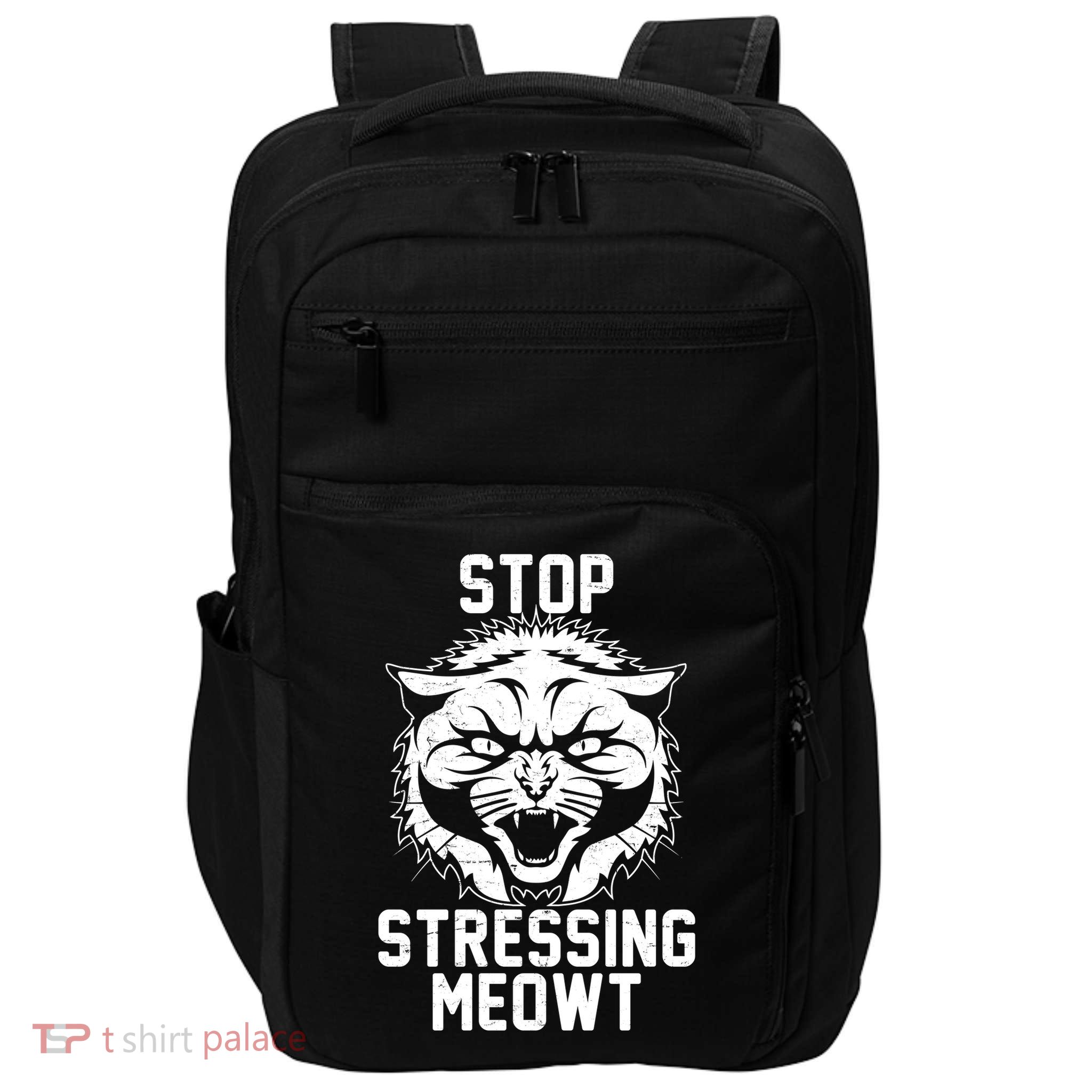 Stop Stressing Meowt Angry Cat Impact Tech Backpack