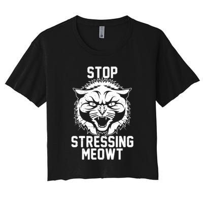 Stop Stressing Meowt Angry Cat Crop Top