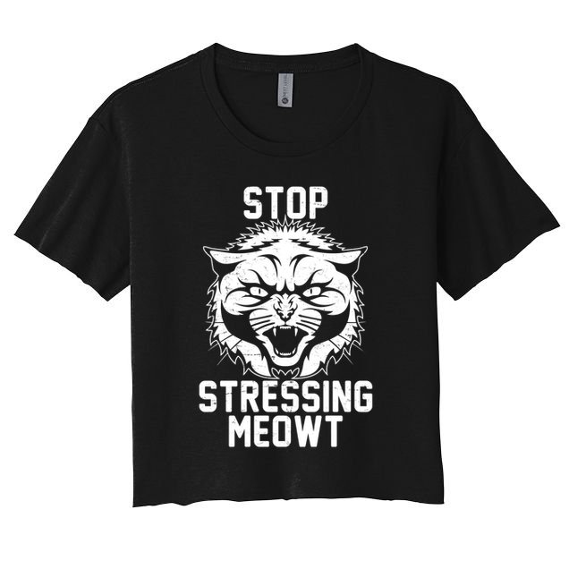 Stop Stressing Meowt Angry Cat Crop Top