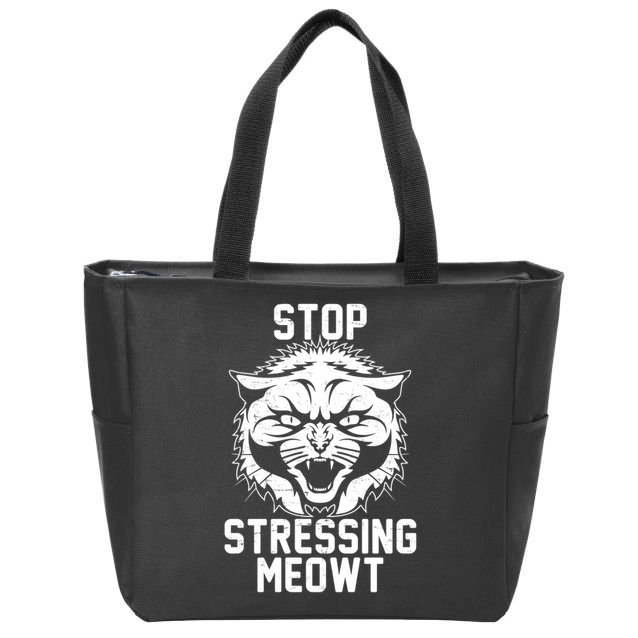 Stop Stressing Meowt Angry Cat Zip Tote Bag