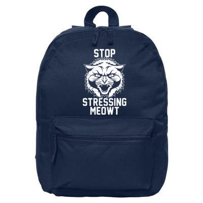 Stop Stressing Meowt Angry Cat 16 in Basic Backpack