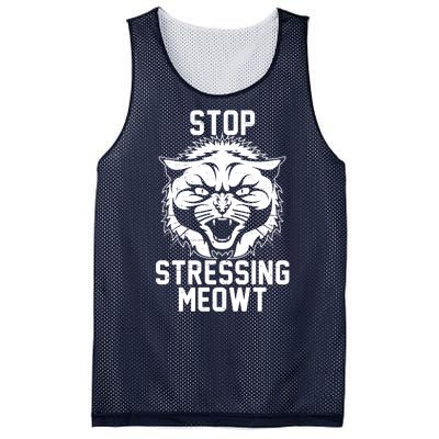 Stop Stressing Meowt Angry Cat Mesh Reversible Basketball Jersey Tank