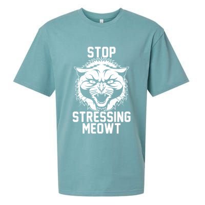 Stop Stressing Meowt Angry Cat Sueded Cloud Jersey T-Shirt