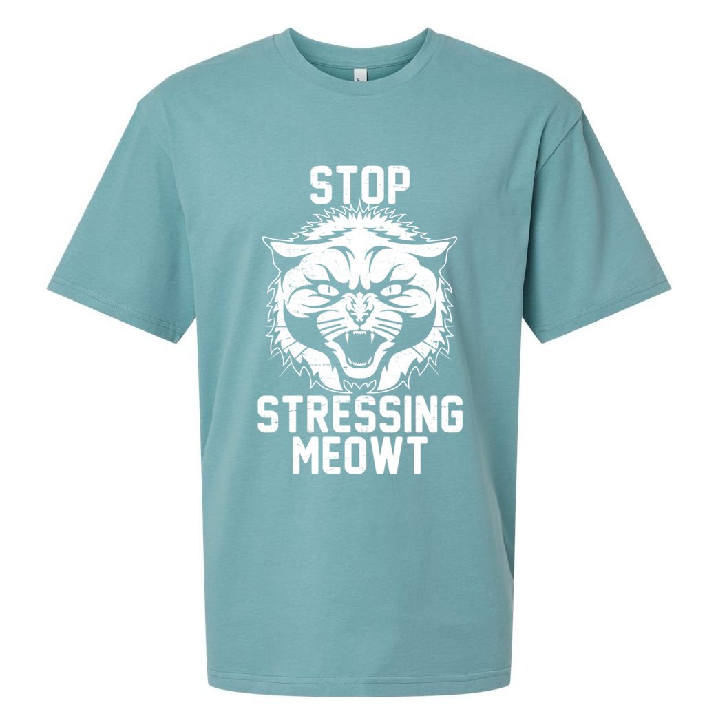 Stop Stressing Meowt Angry Cat Sueded Cloud Jersey T-Shirt