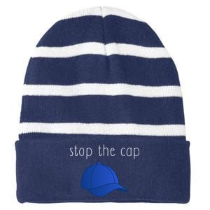 Stop The Cap Striped Beanie with Solid Band