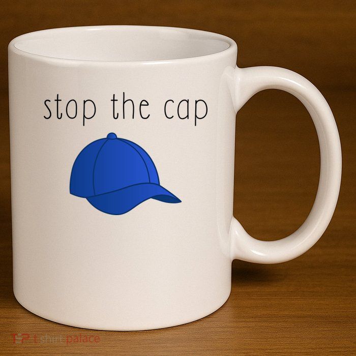 Stop The Cap 11oz C Handle Ceramic Mug